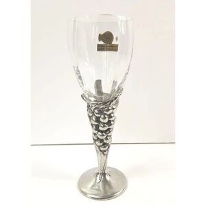 Primavera Di Cristallo Silver Wine Goblets Grape Vine Made In Italy 24% Crystal